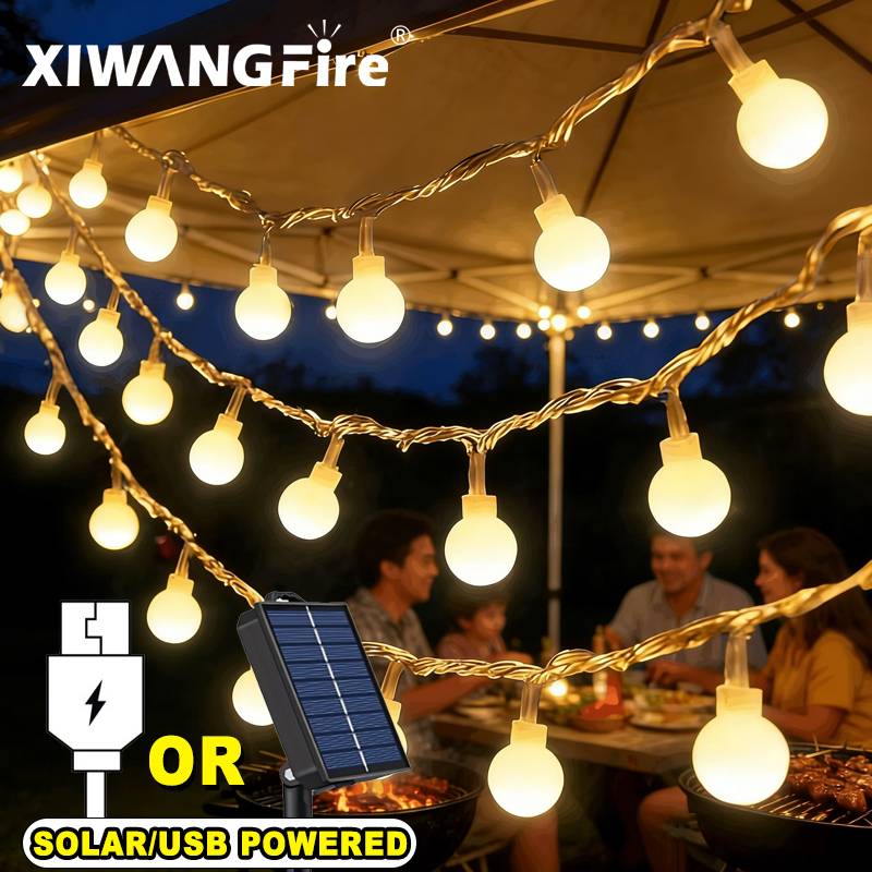 Outdoor Lighting Decoration - Guirlandes lumineuses solaires/USB/batterie de 3 à