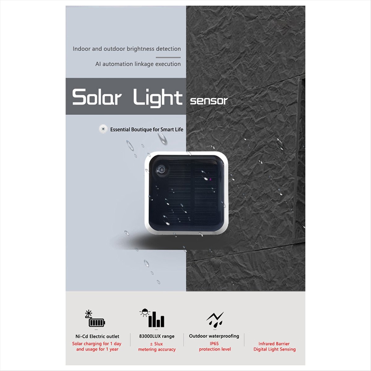 Outdoor Lighting Zigbee - DT75BG Nouveau capteur de luminosité solaire