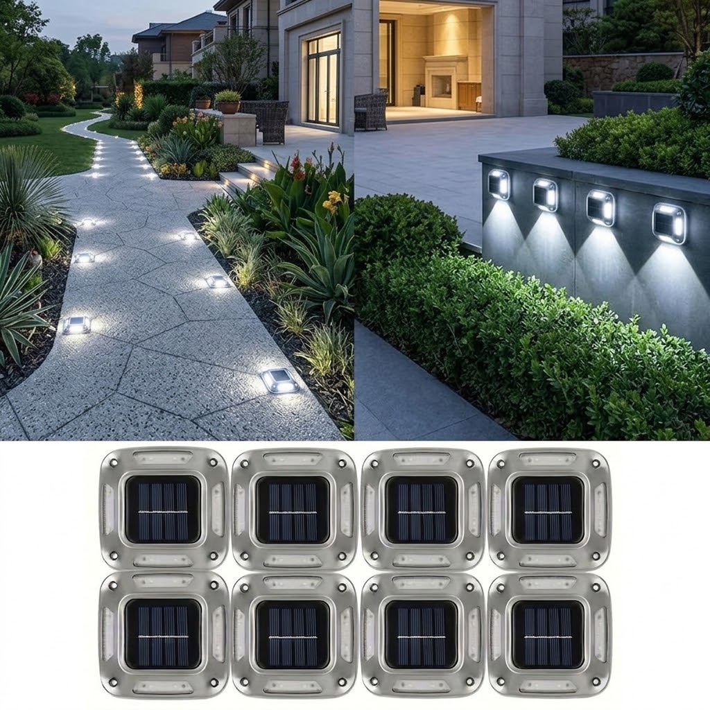 Outdoor Lighting Ground Fixtures - Lampes solaires d'extérieur imperméables, 8 pièces,