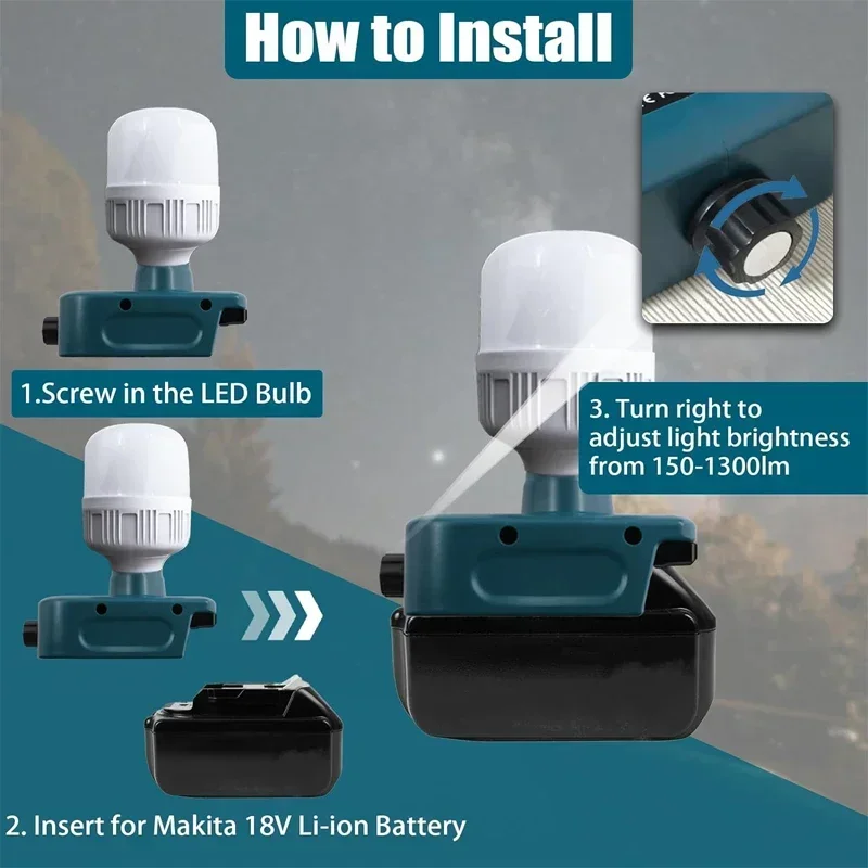 Outdoor Lighting Volt - Pour batterie Makita 18 volts Li-ion,