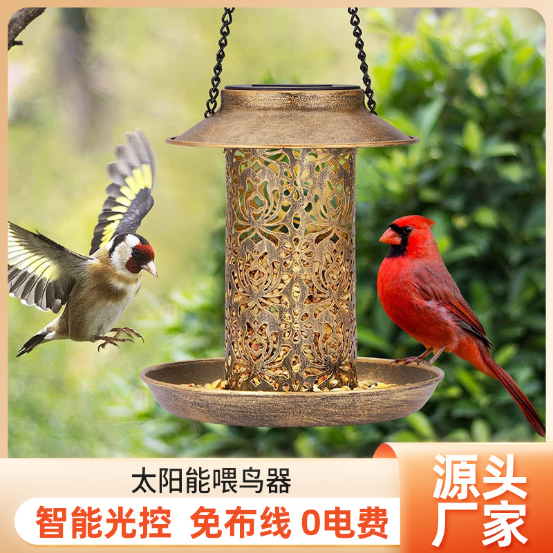 Outdoor Lighting Ideas For Backyard - Mangeoire à oiseaux solaire en métal