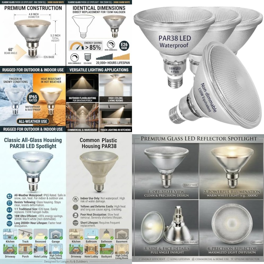 Outdoor Lighting Bulbs - Ampoules LED PAR38 à réflecteur en