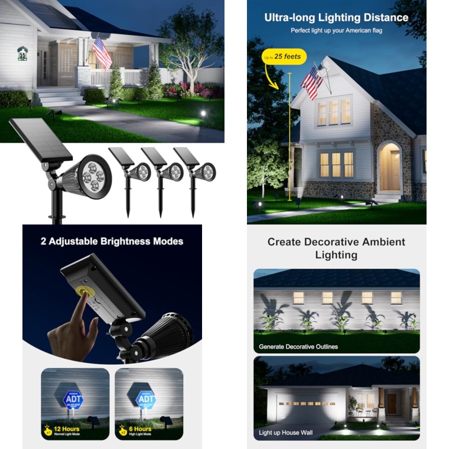 Outdoor Lighting And Landscape - Projecteurs solaires extérieurs étanches pour arbres,