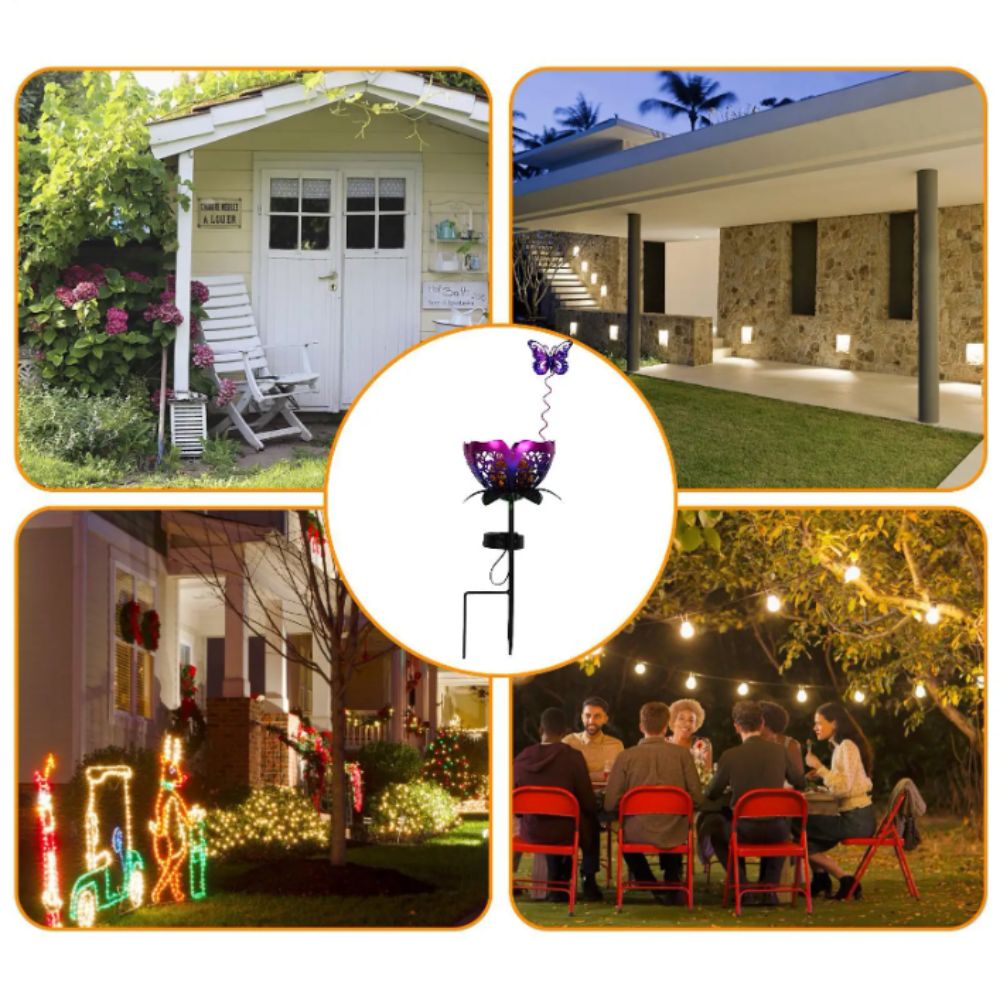 Outdoor Lighting Ground Fixtures - Lampe solaire en forme de lotus,