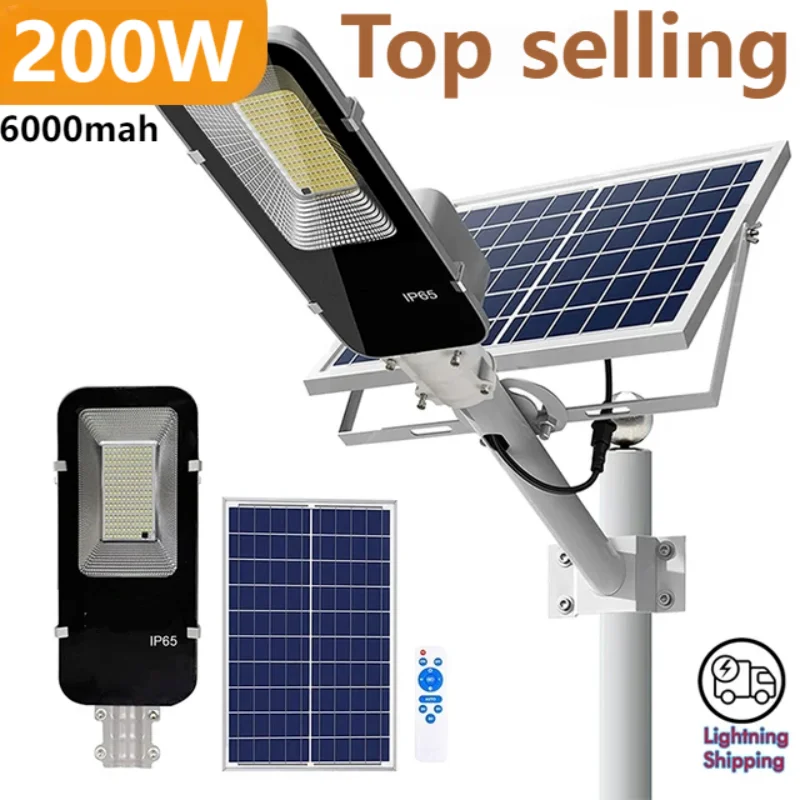 Outdoor Lighting Garage - 200W lumière solaire puissante lampadaire solaire