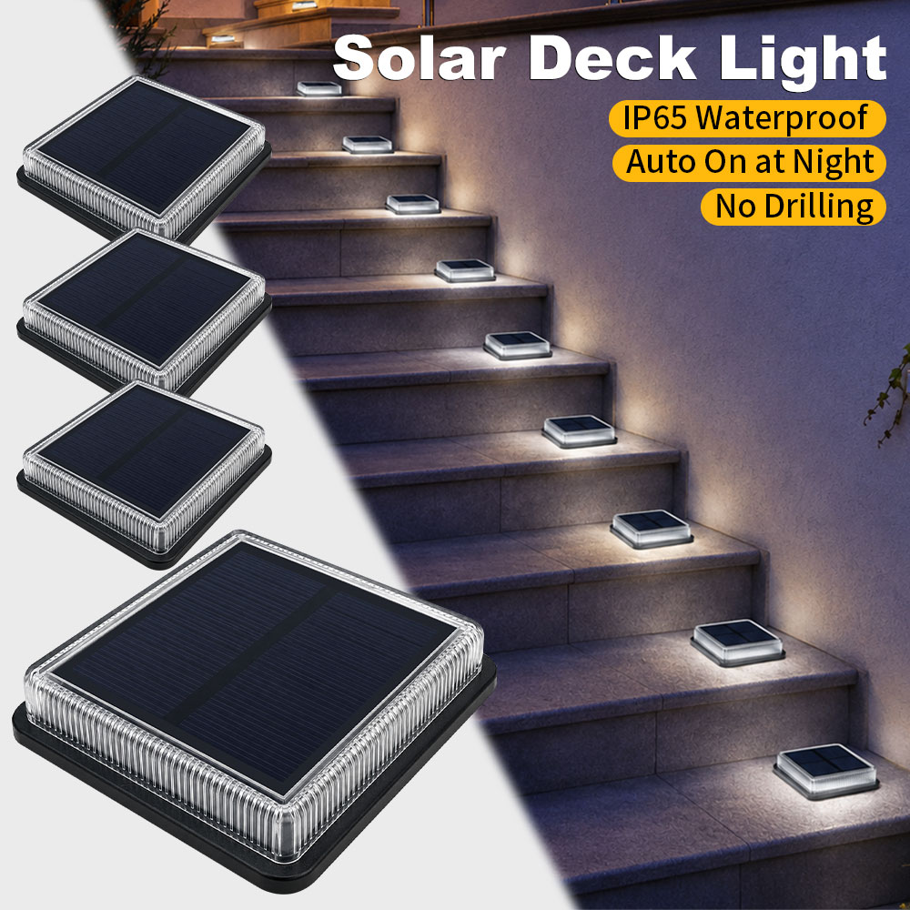 Outdoor Lighting Ground Fixtures - Lampe solaire d'extérieur étanche pour terrasse,