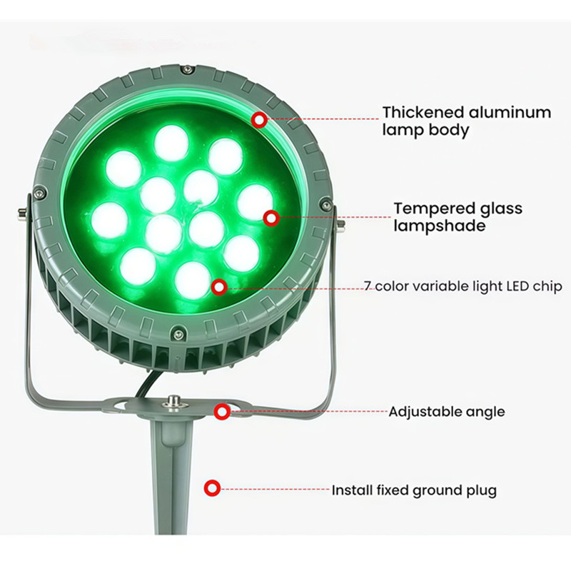 Outdoor Lighting Ground Fixtures - Lampe LED RGB projecteur mural extérieur