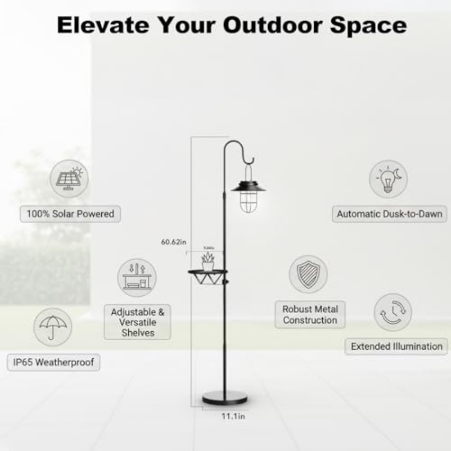 Lampadaire solaire avec table, - Outdoor Lighting Lamp avis et prix