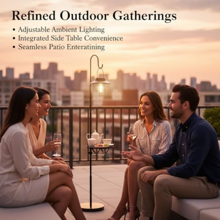 Lampadaire solaire avec table, - Outdoor Lighting Lamp avis et prix