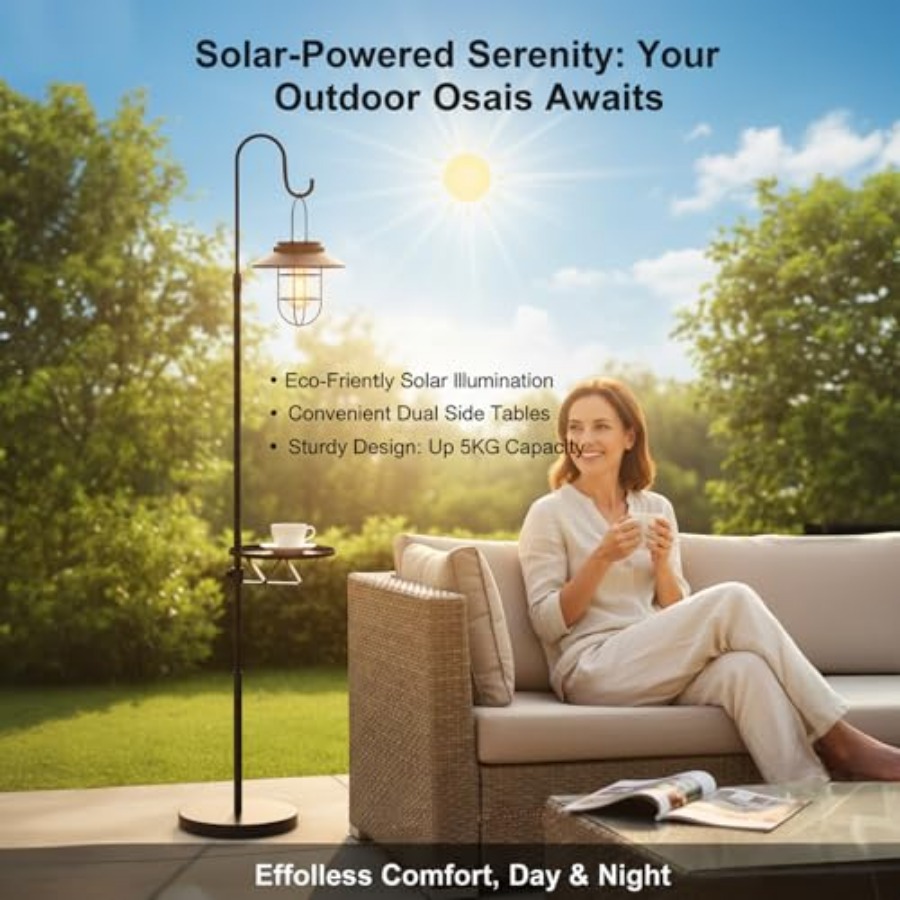Lampadaire solaire avec table, - Outdoor Lighting Lamp avis et prix