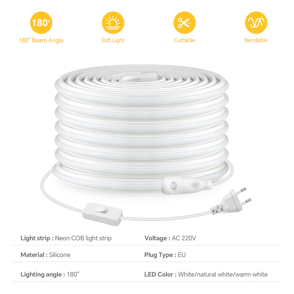 Bande LED COB 220V, haute dens - Outdoor Lighting Led Strip avis et prix