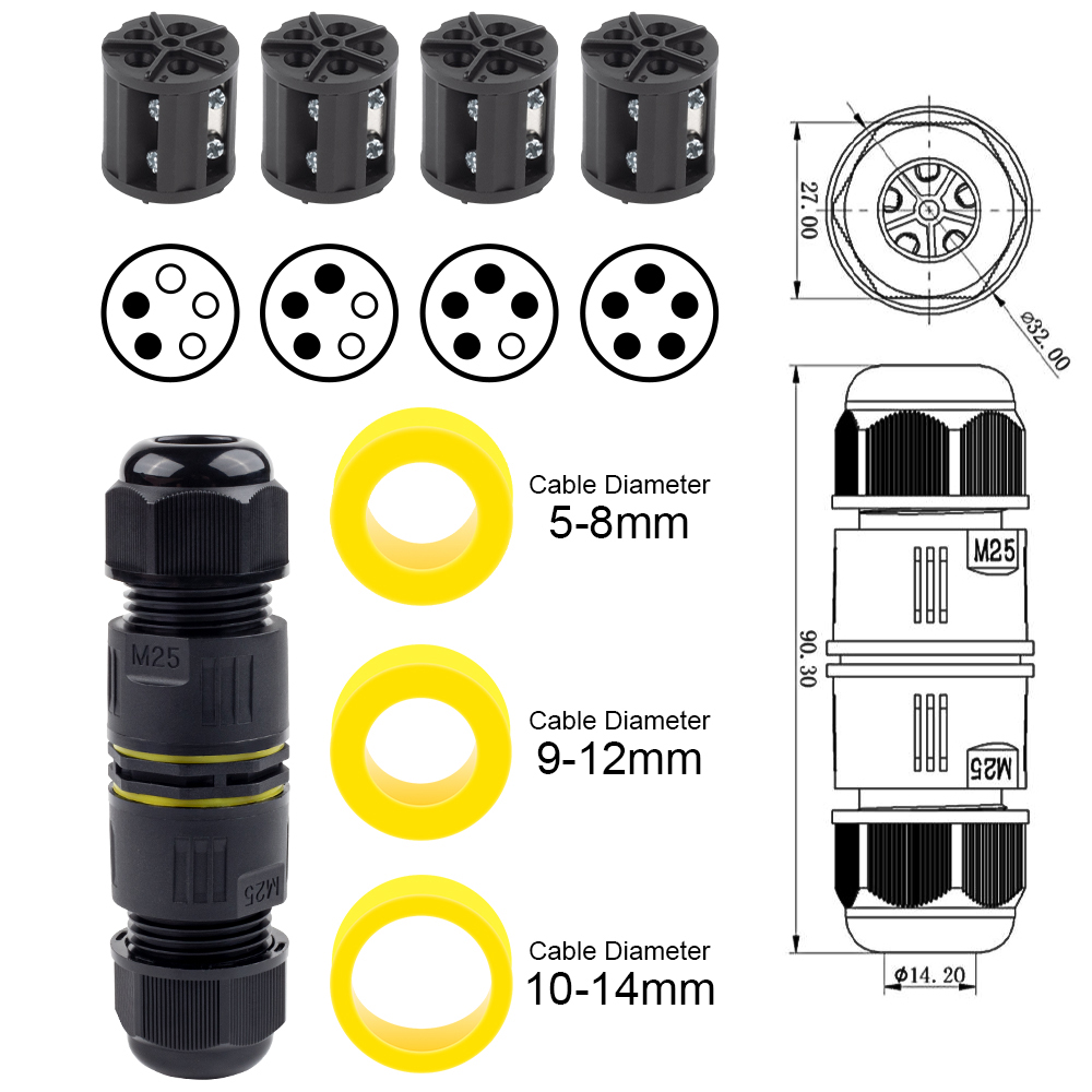Connecteur de câble IP68 M25,  - Outdoor Lighting Connectors avis et prix
